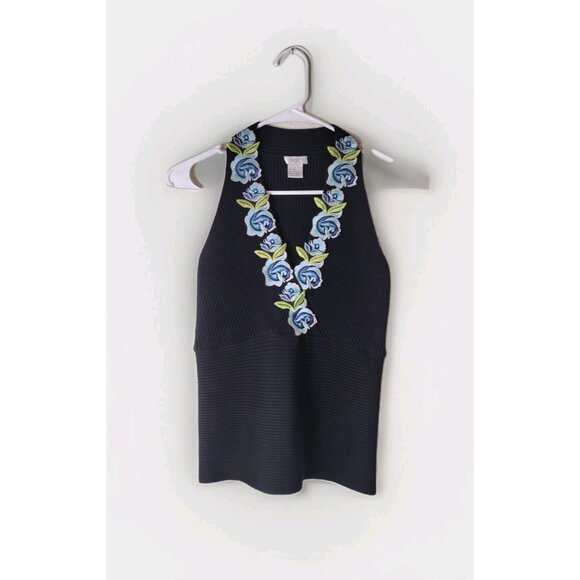 Cache Top Womens Large Silk Blend Sleeveless Knit Stretch - Picture 1 of 11